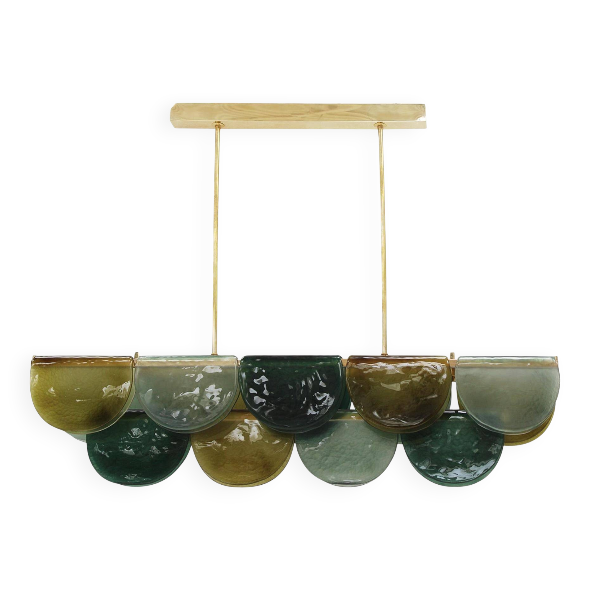 Lampe de plafond en verre de Murano allongée, Italie