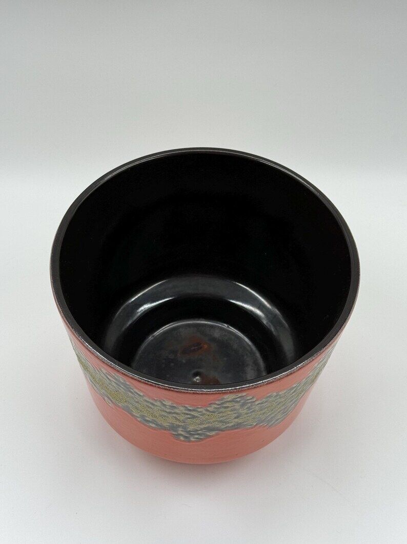 Vase Années 70 Lava Glaze Orange Brûlé