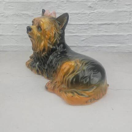Ceramic Yorkshire Terrier lying down signed made in Italy