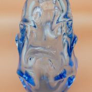 Mid-century modern crystal vase in pale blue by Börne Augustsson for Åseda