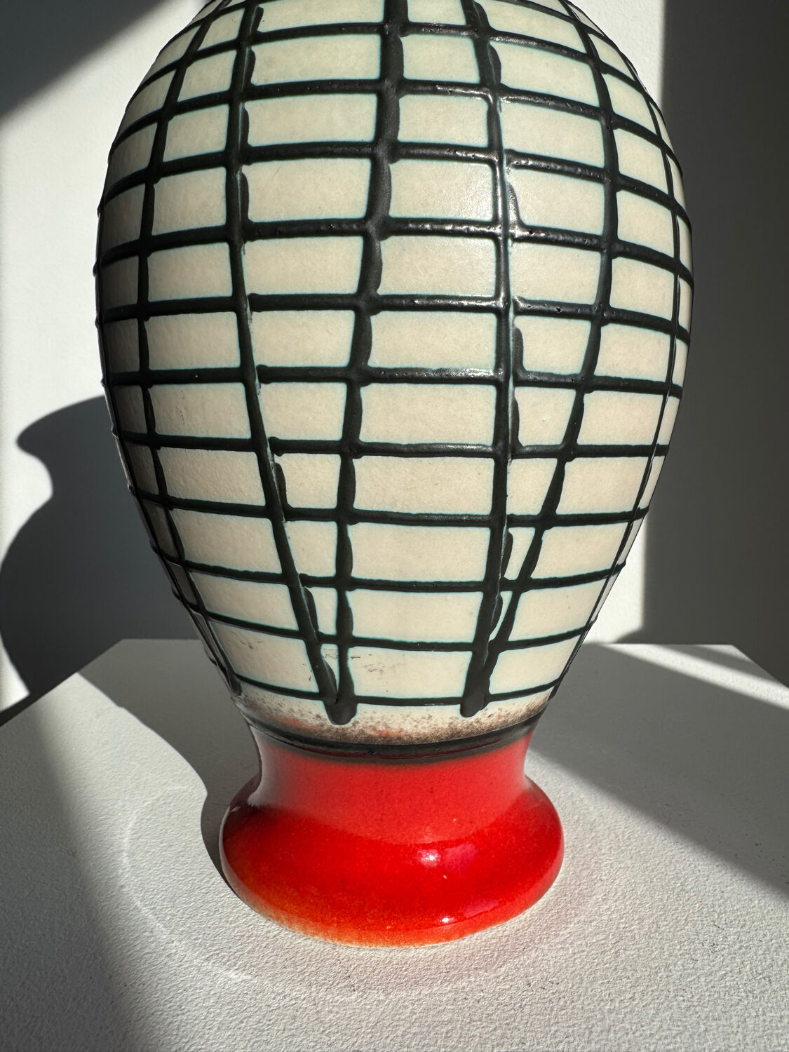 Vintage rare carstens modernist fat lava west german glazed vase