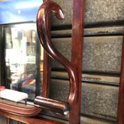 Wall coat rack in curved wood 1900 mahogany color