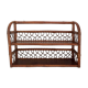 Wall shelf in wood, cannage and rattan from the 60s