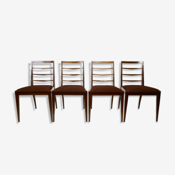 Set of 4 mid-century teak padded dining chairs from Mcintosh 1960s