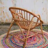 "Shell" vintage armchair rattan