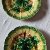 Majolica earthenware dessert plates Sarreguemines