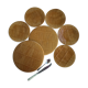 5 Gien plates and 2 caramel 'straw' trays