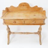 Antique English Pine 2 Drawer Desk - 1950s