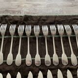 12 Christofle forks and 12 knives – Silver plated