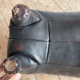 Leather Pig Footstool Ottoman by Dimitri Omersa, UK 1960s
