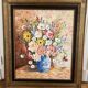 Oil on canvas, still life with bouquet of flowers