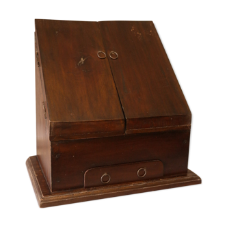 Antique table cabinet in solid mahogany XXth