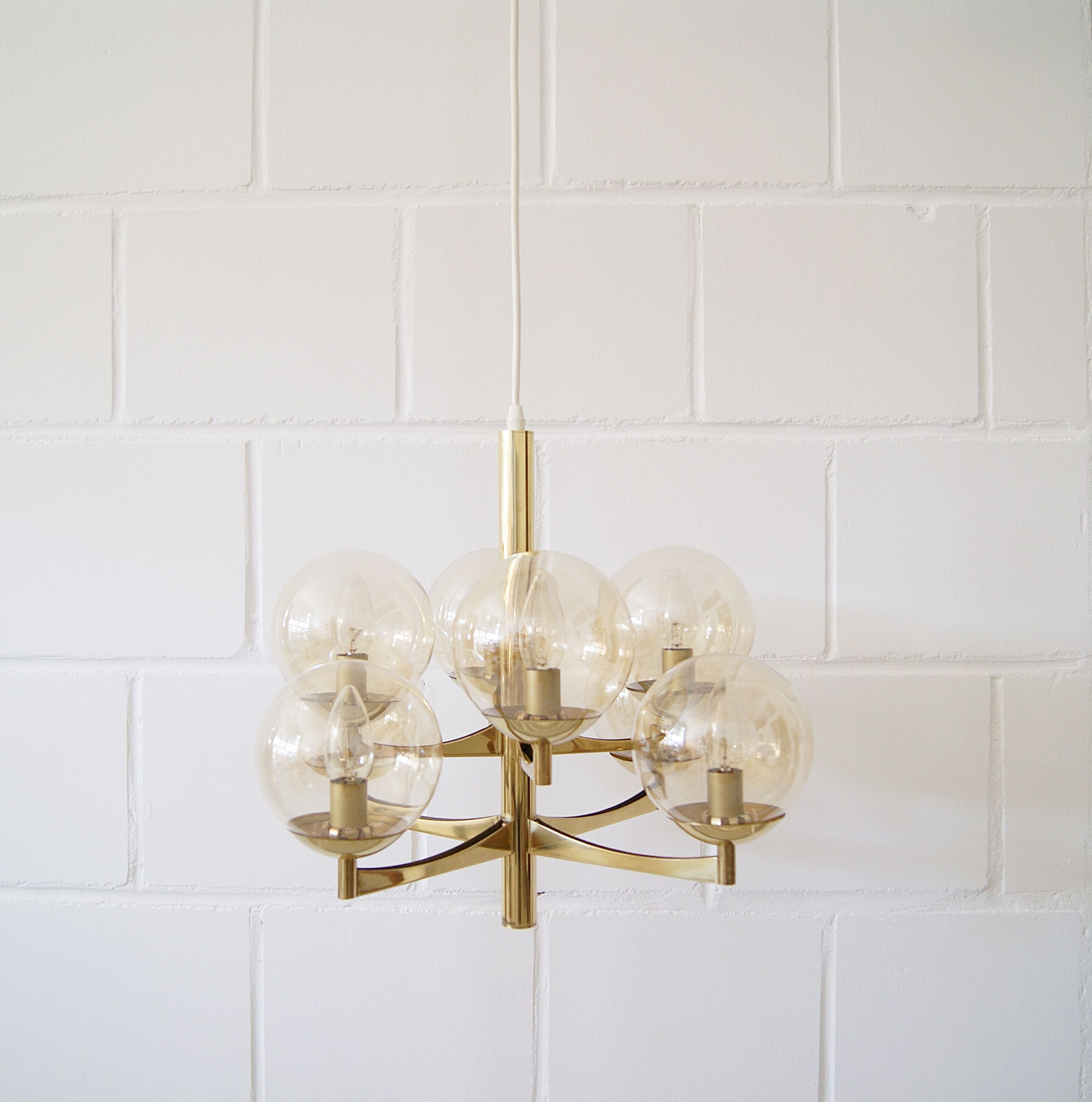 Brass chandeliers from Kaiser, Germany 1960