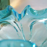 Empty pocket corolla in vintage azure blue Murano glass