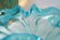 Vintage azure blue Murano glass corolla bowl.