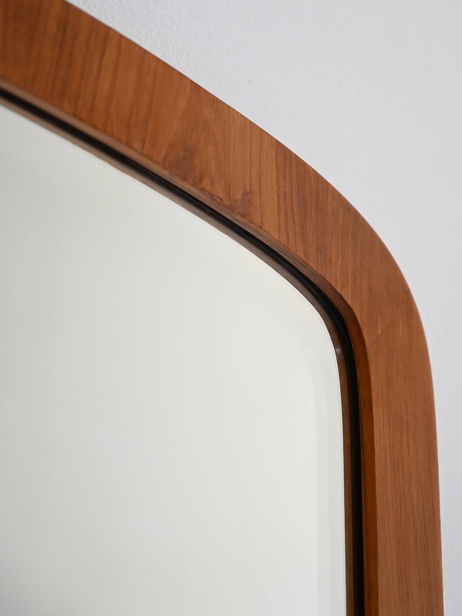 Vintage Scandinavian mirror in inlaid teak