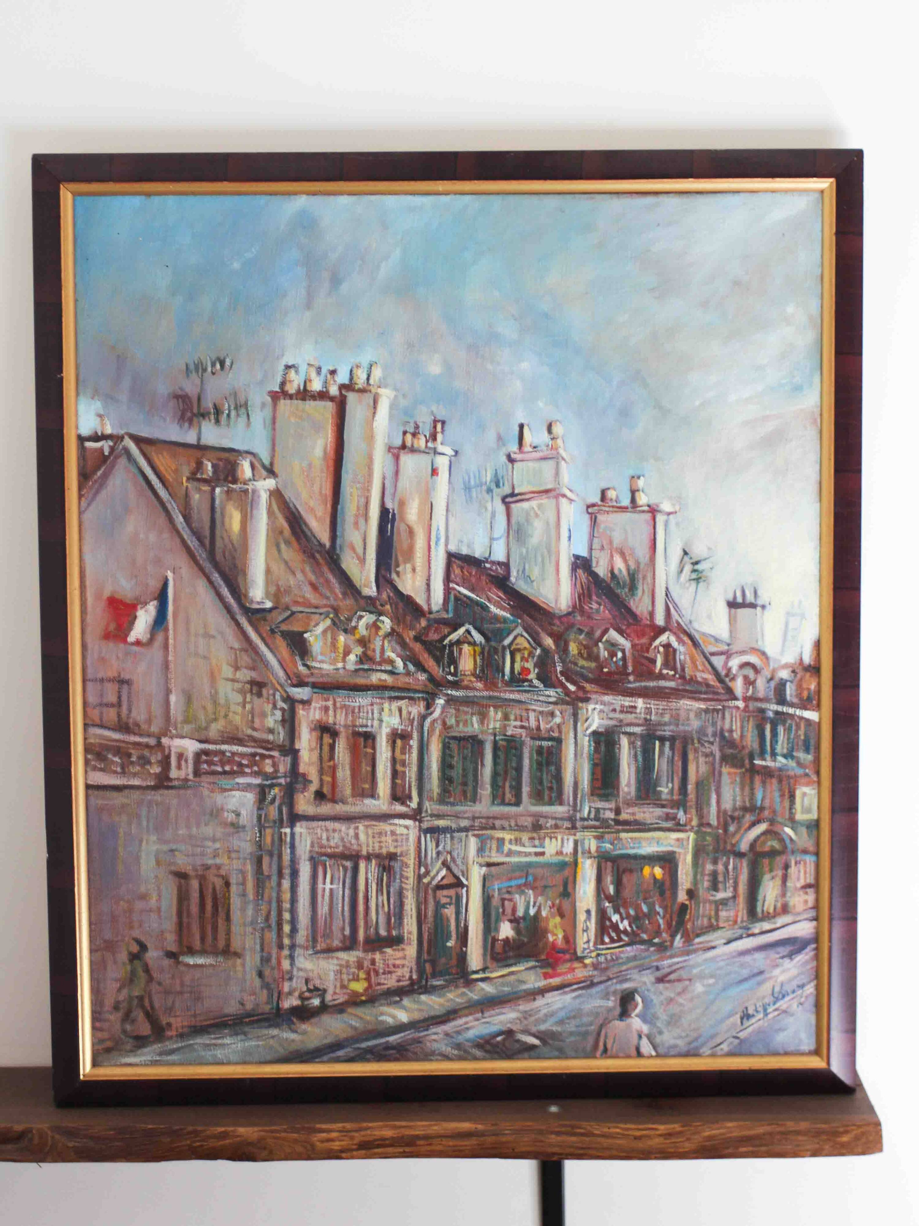 Oil on canvas - Village in France - Philippe Leroy