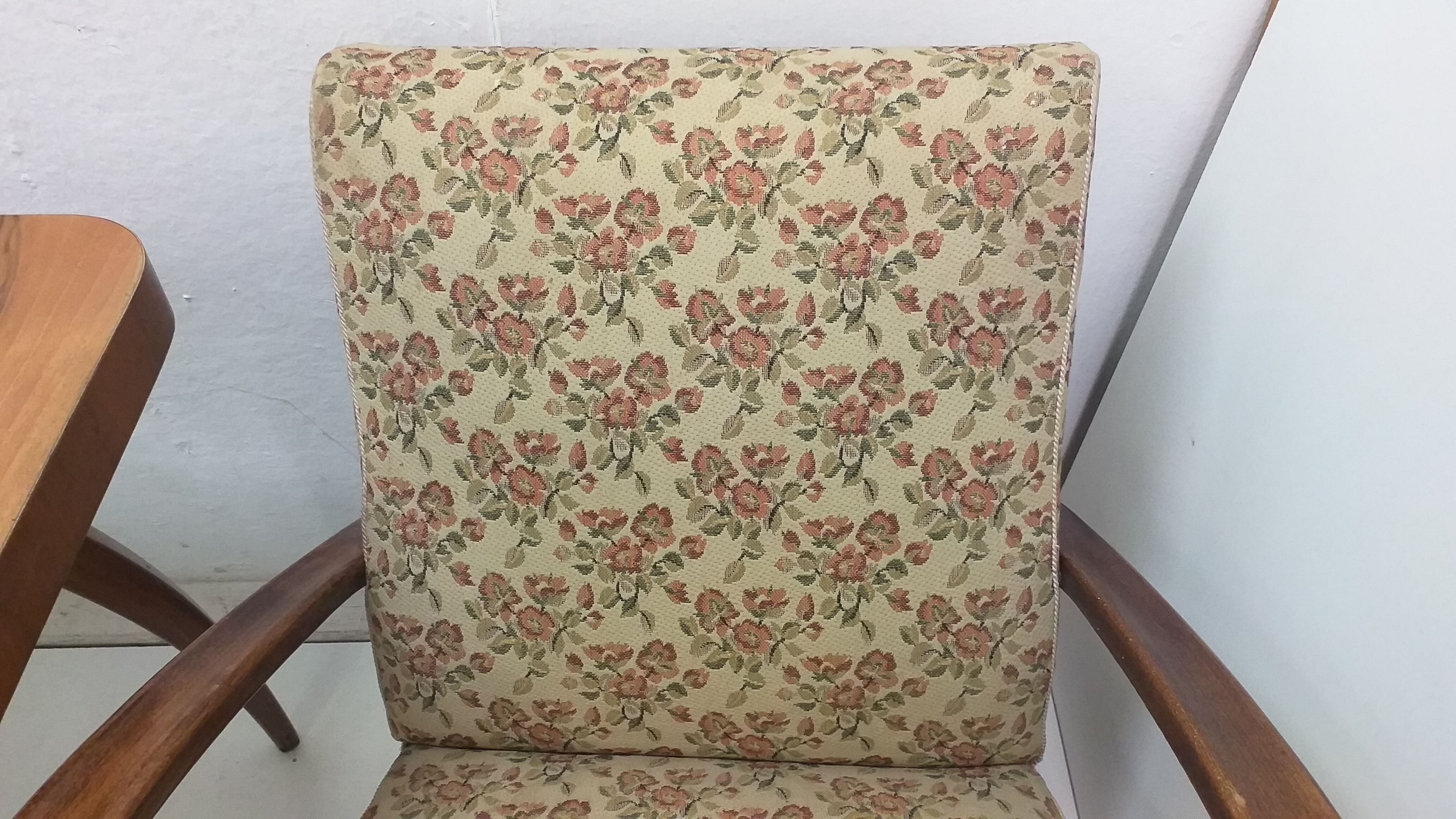 1960 2x Halabala Armchairs H 269 and spider table, Czechoslovakia