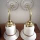 Pair of white opaline and ceramic wall lights