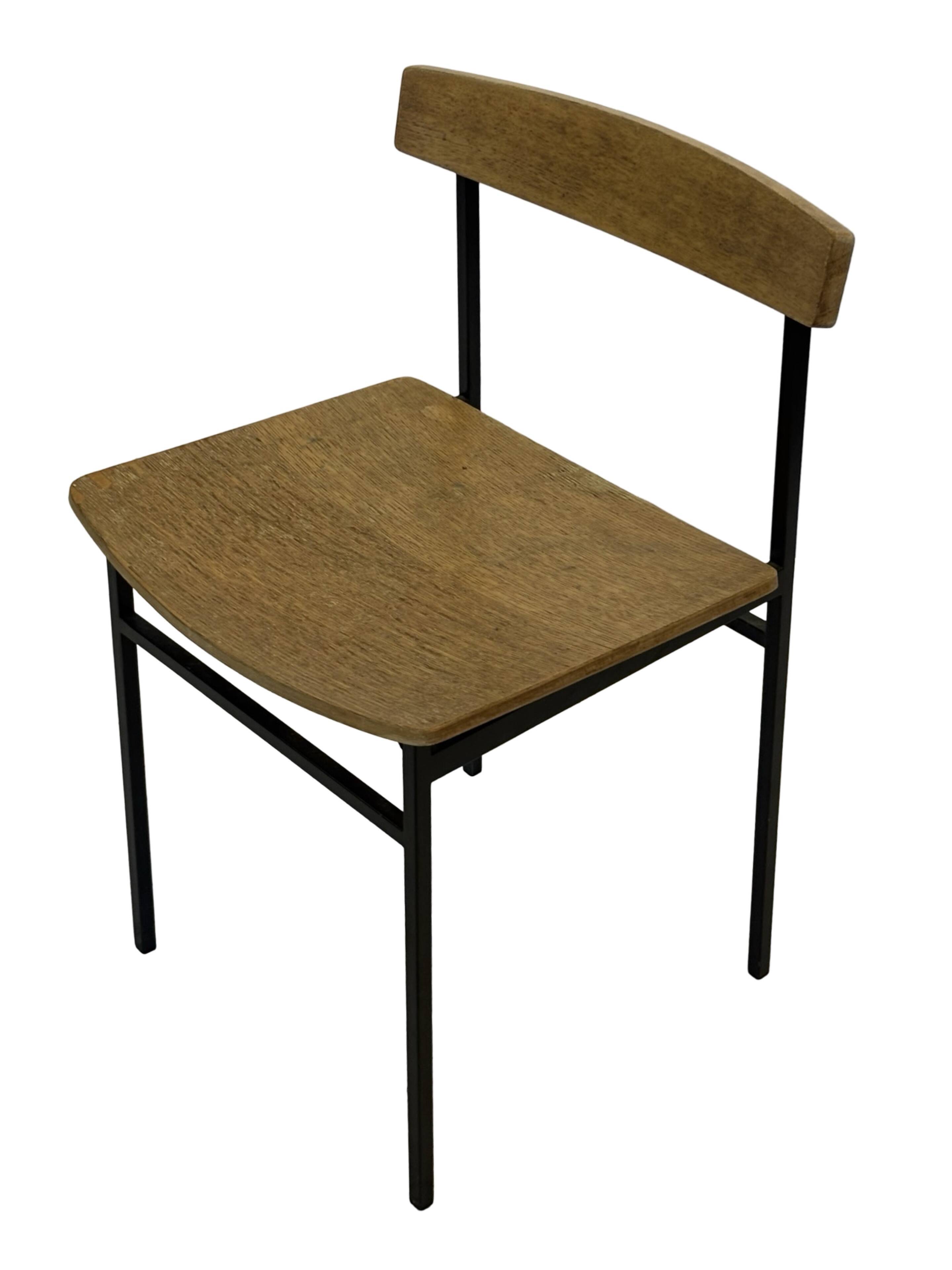 Chaise Auping Carrelle Vintage Bois et Métal design années 50
