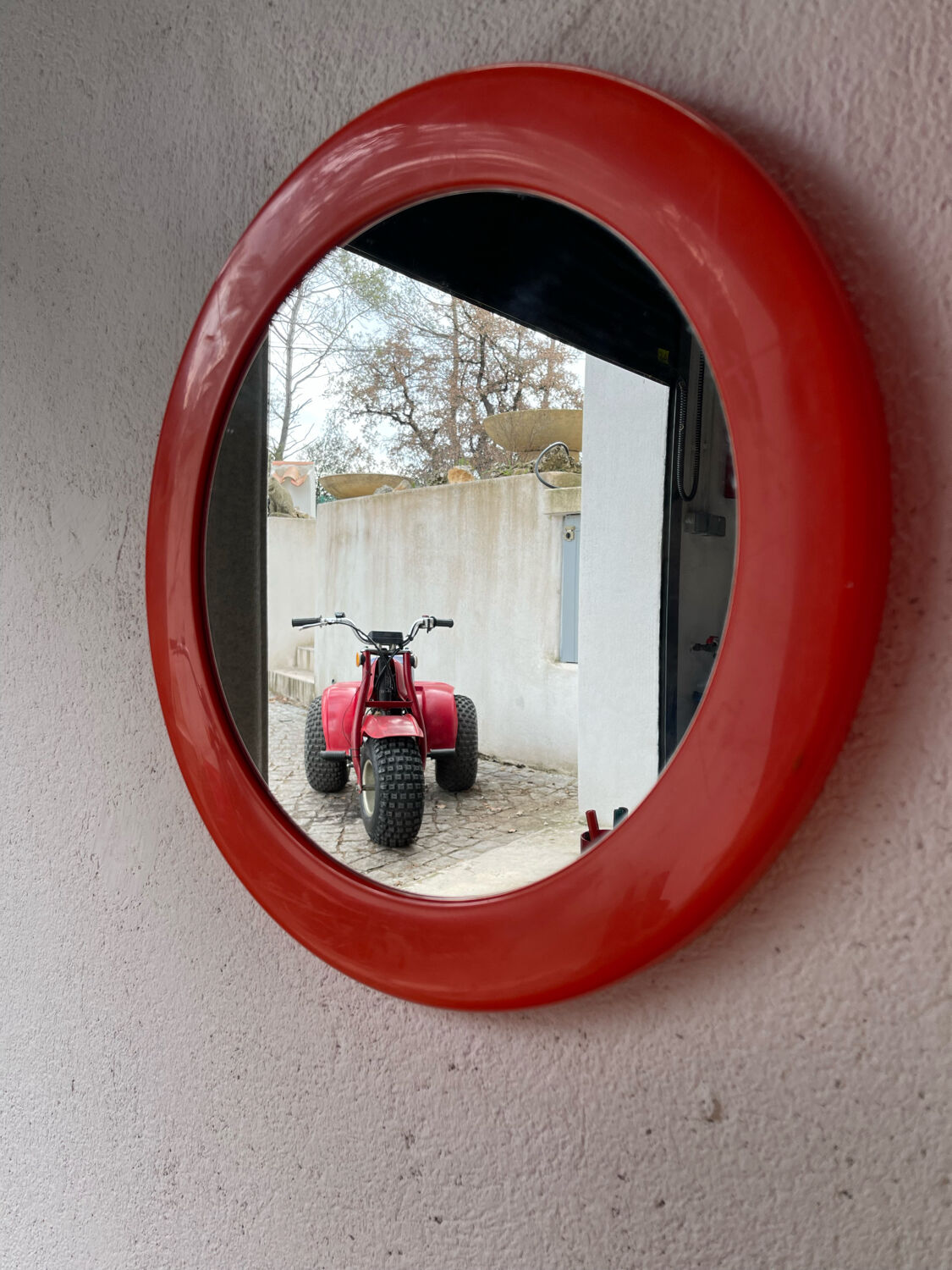 Authentic syla mirror in orange plastic from the 70s / seventies / space age