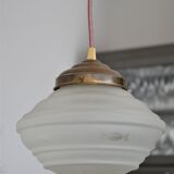 Engraved glass globe pendant lamp