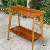 Scandinavian art deco serving trolley 1950 double top gilded rosewood