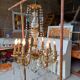 19th Bronze and Crystal Chandelier