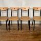 Série de 6 chaises bistrot vintage en bois courbé