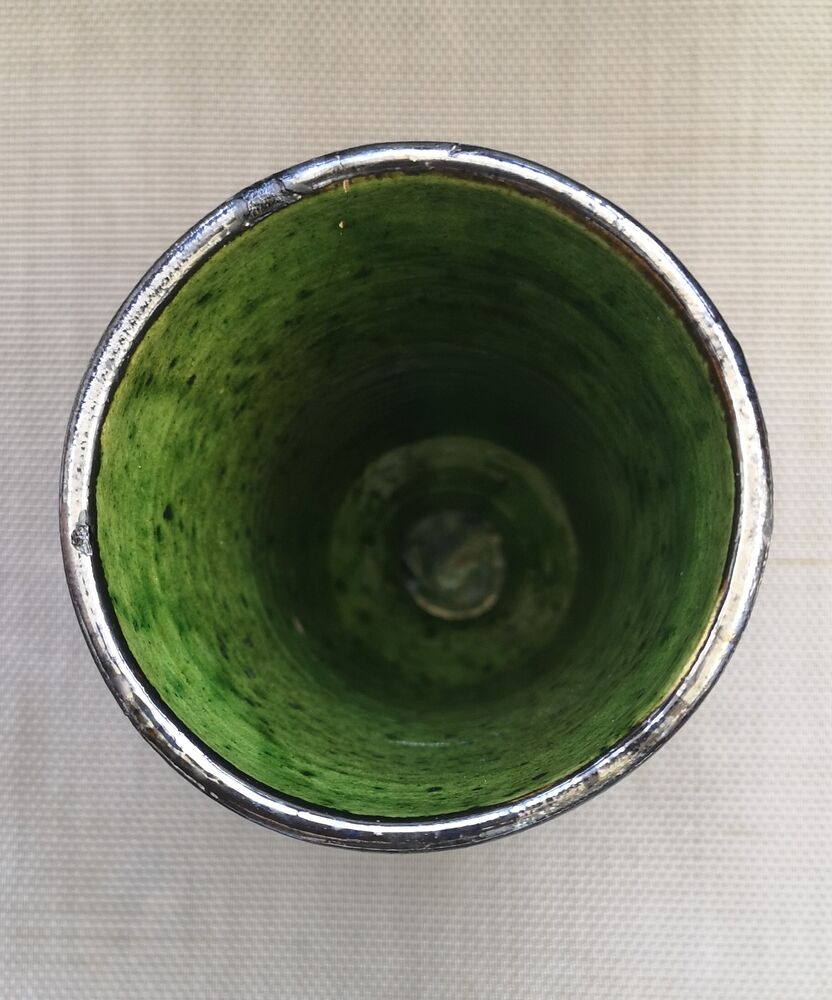 Enamelled terracotta vase - Signed 1950s