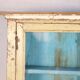 Burmese teak showcase with original beige & blue patina