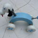 Dog wood old toy to pull