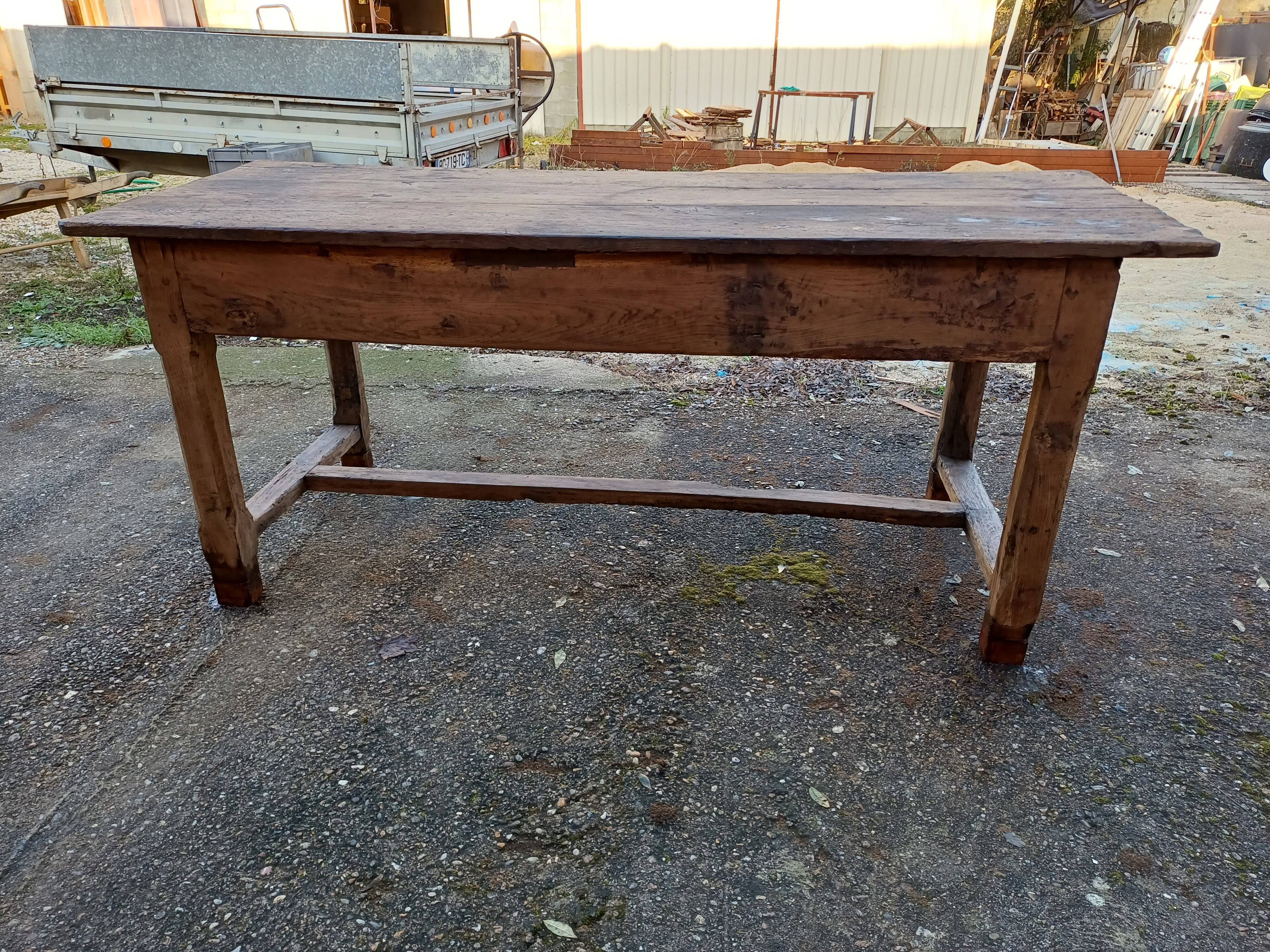 19th century country farm table in oak
