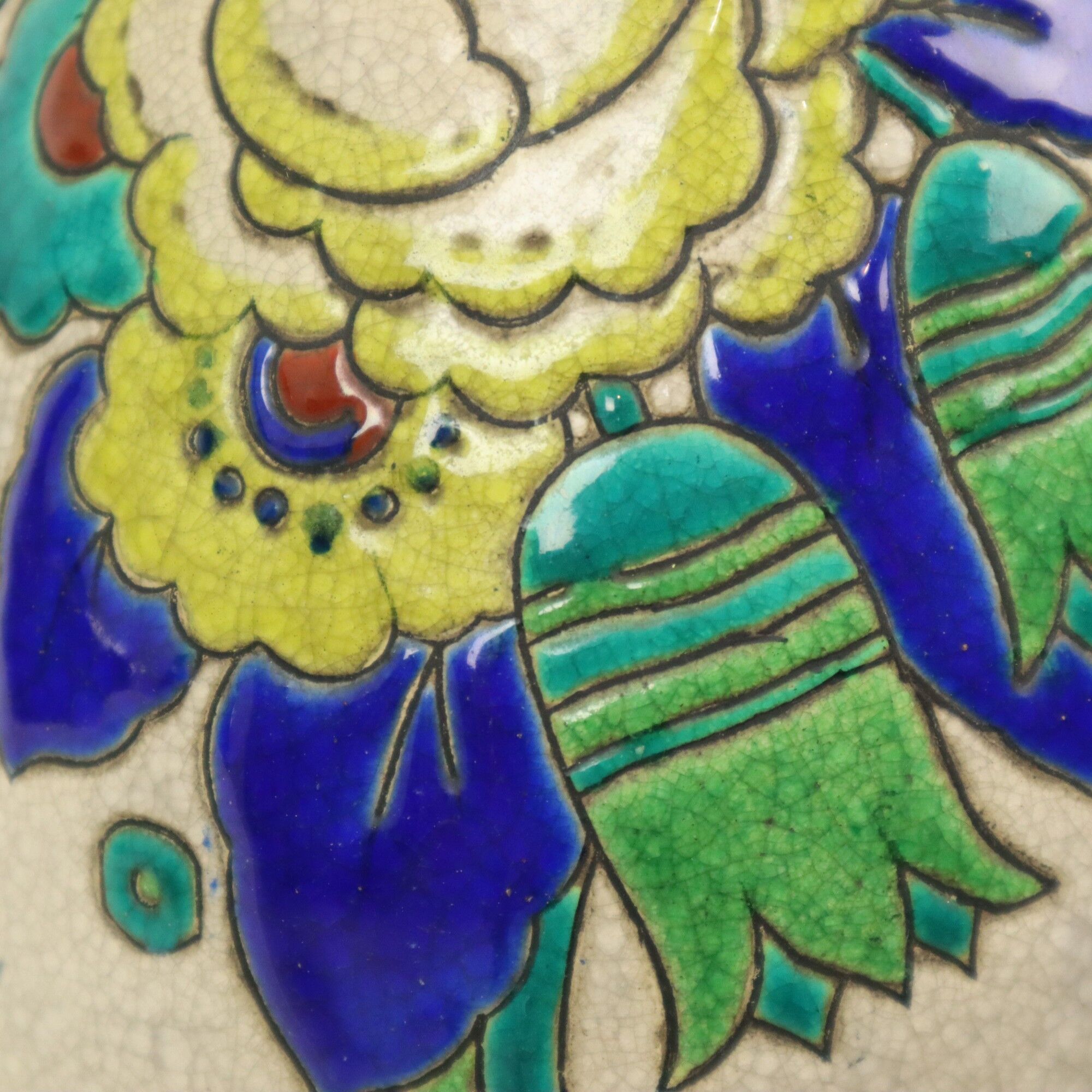 Polychrome Art Deco Vase Charles Catteau Boch Keramis D2366