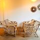 Ensemble de salon en rotin et bambou avec 2 fauteuils