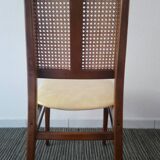 Suite of 6 vintage skai chairs and 60s canned backrest