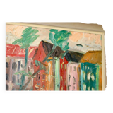 Original Mid-Century Oil on Panel" Holland" by Louis Zelig- Vintage and Framed