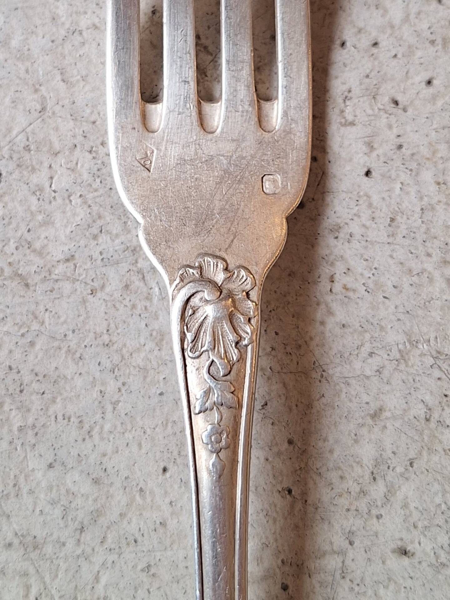 Solid silver Art Nouveau table fork