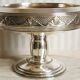Cup or compotier on art deco pedestal in silver metal
