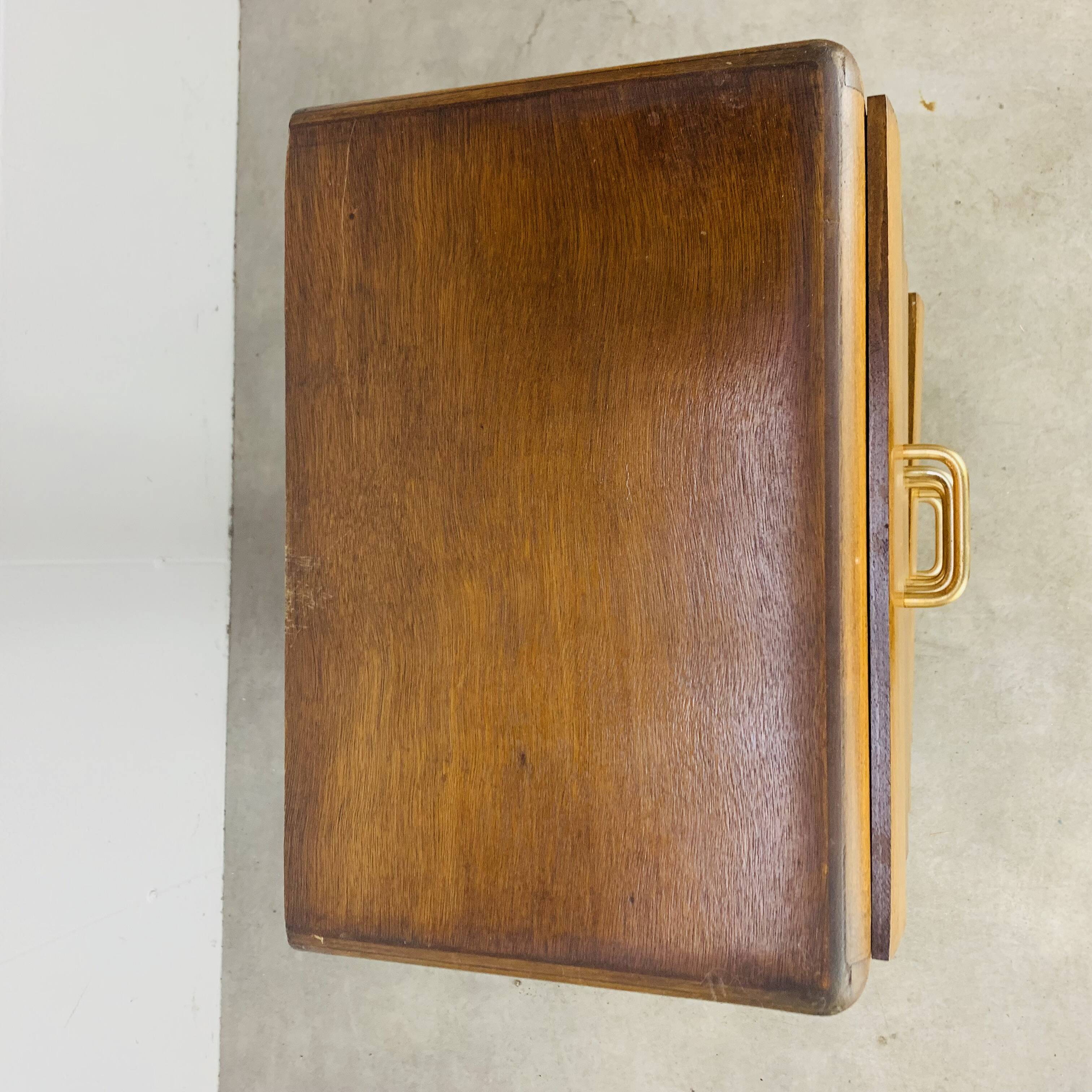Commode chiffonnier pied compas, années 50, bois