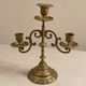 Three-light candelabrum in engraved brass — France, circa 1900