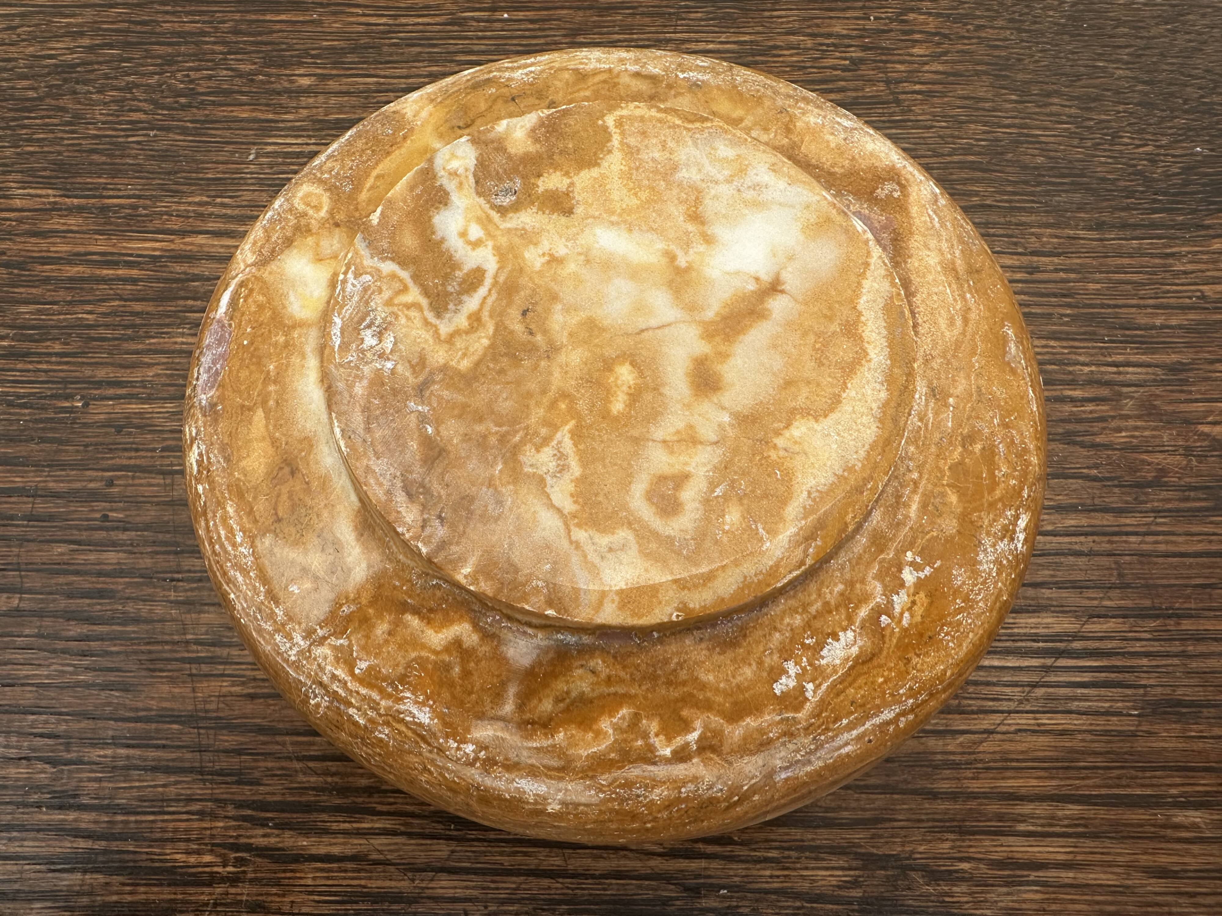 Vintage Orange Marble Ashtray Diameter 12 cm