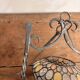 Colourful Stained Glass Wall Sconce with Wrought Iron and Cabochons Lamp