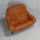 Sofa "space age". Leather, fiberglass, foam, steel. Circa 1970. Orange.