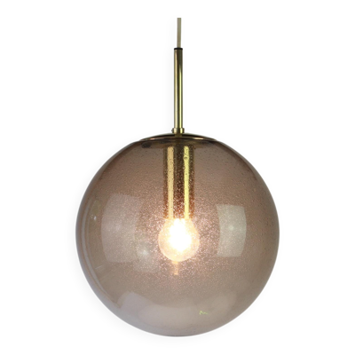 Suspension boule en verre fumé, Allemagne, années 1970