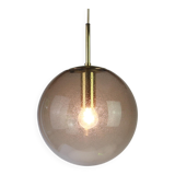 Limburg pendant light with smoked glass ball, Germany, 1970s