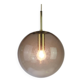 Limburg pendant light with smoked glass ball, Germany, 1970s