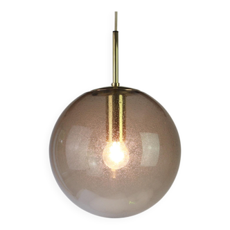 Limburg pendant light with smoked glass ball, Germany, 1970s