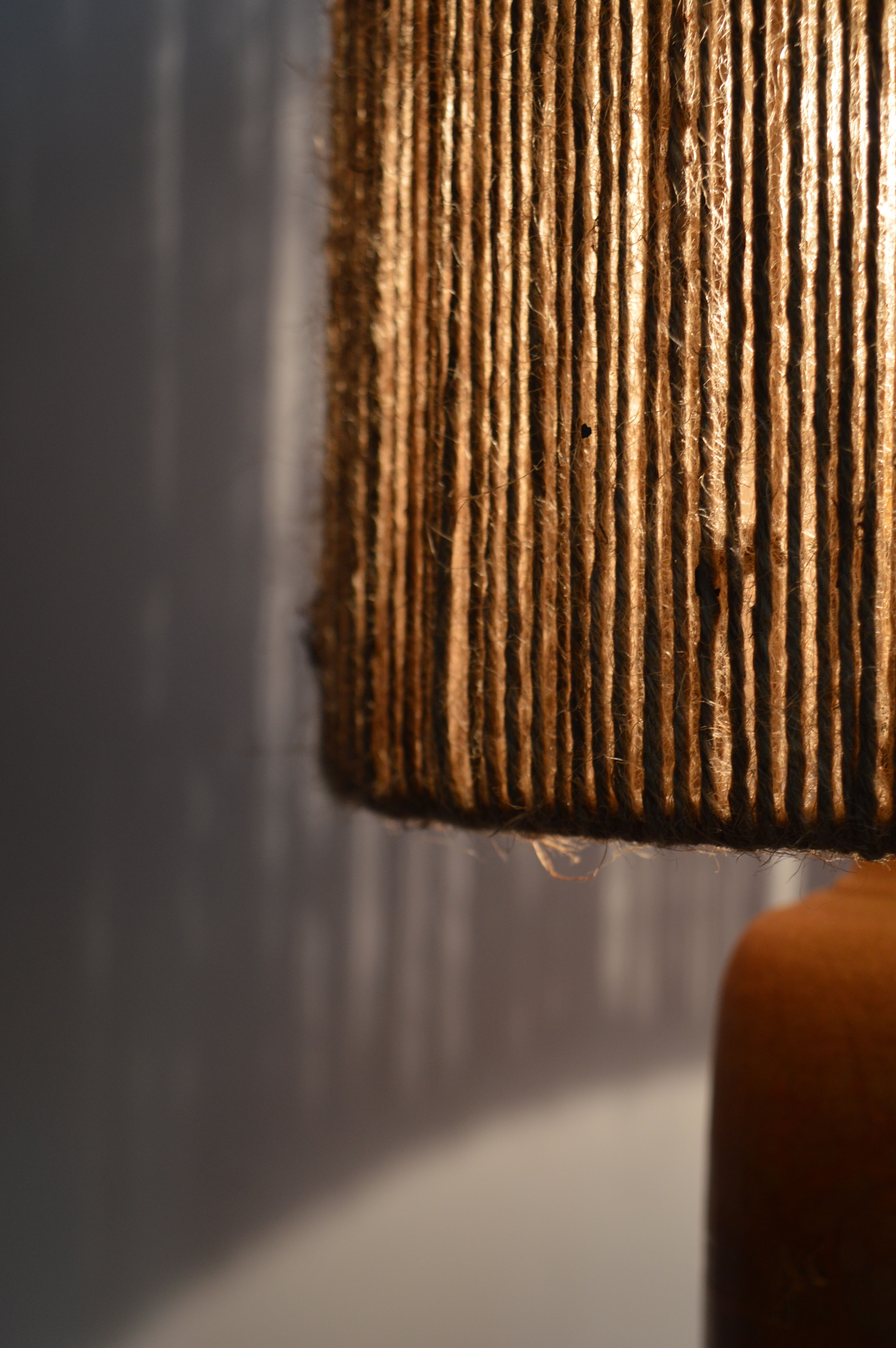 Rope and sandstone lamp