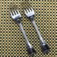 Pair of Christofle silver-plated dessert forks, Germain model